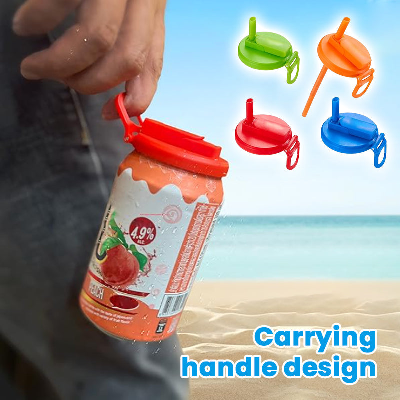 Silicone Straw Soda Can Lids in 4 Colors