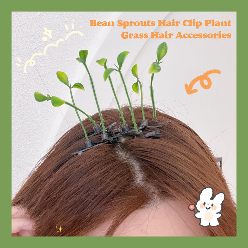 Bean Sprouts Hair Clip Plant Grass Hair Accessories