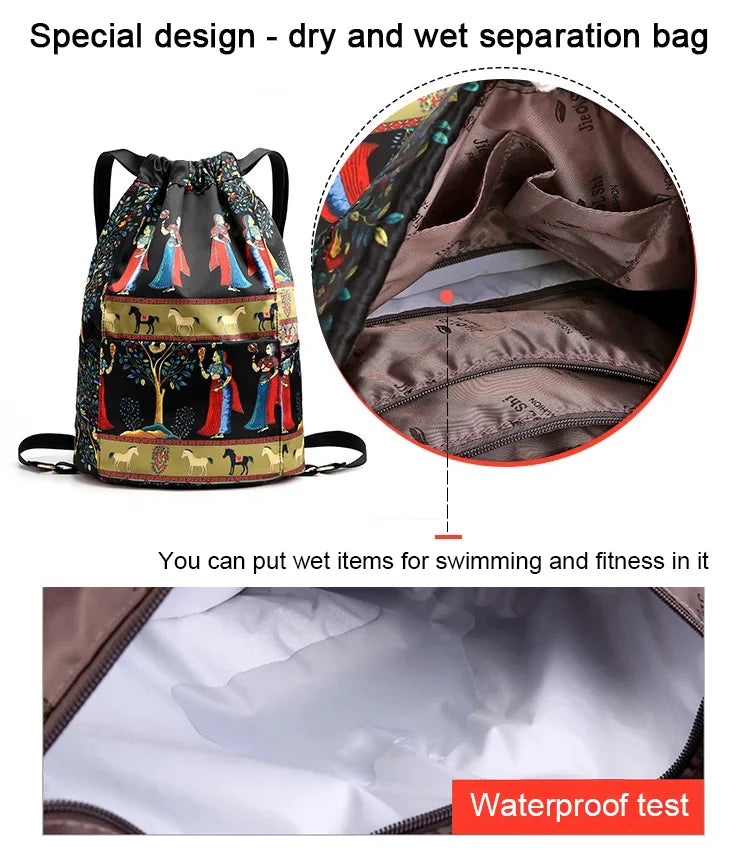 Drawstring Foldable Large Capacity Dry-wet Separation Travel Sports Backpack🔥Buy 2 items and save 10% off